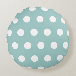 Coussins Ronds Pois Bleus Bleus