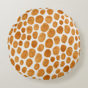 Coussins Ronds Pois d'or : Gouache Abstraite