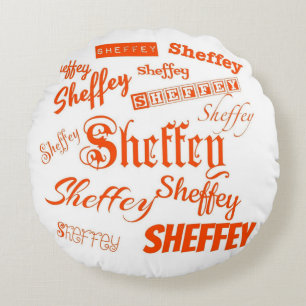 Coussins Ronds Polices Orange Sheffey - 9569
