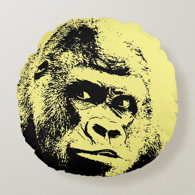 Coussins Ronds Pop Art Gorilla (Devant)