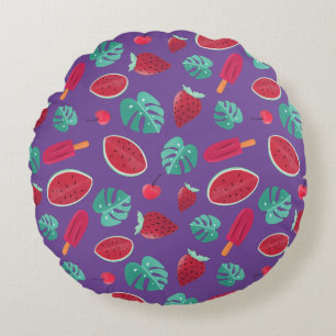 Coussins Ronds Popsicle, cerise, fraise et pastèque