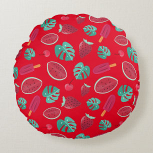 Coussins Ronds Popsicle, cerise, fraise et pastèque
