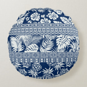 Coussins Ronds Portefeuille de décoration hawaïenne feuille tropi