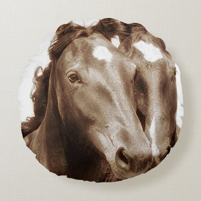 Coussins Ronds Portrait de cheval III (Devant)