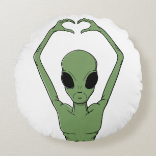 Coussins Ronds Pose du cœur extraterrestre