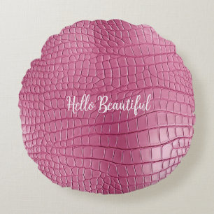 Coussins Ronds Poster de animal Alligator rose