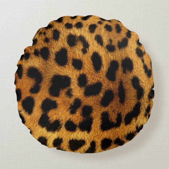 Coussins Ronds poster de animal de safari branché leopard motif (Devant)