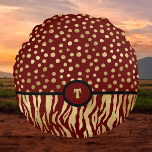 Coussins Ronds Poster de animal Snazzy Inspiré d'or Brown et noi