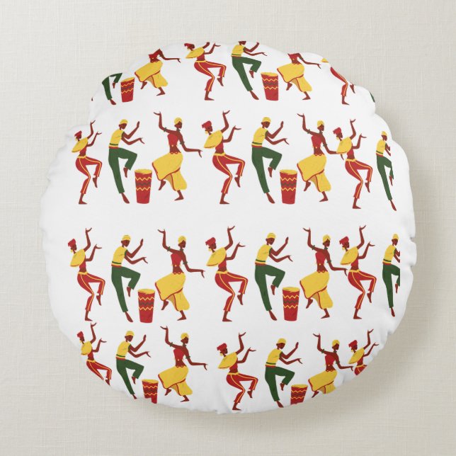 Coussins Ronds Poufs inspirés par l'Afrique (Devant)