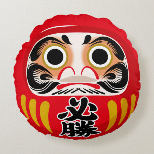 Coussins Ronds Poupée Daruma (charme traditionnel japonais de cha