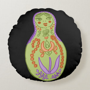 Coussins Ronds Poupée Mod Matryoshka Lancer l'oreiller