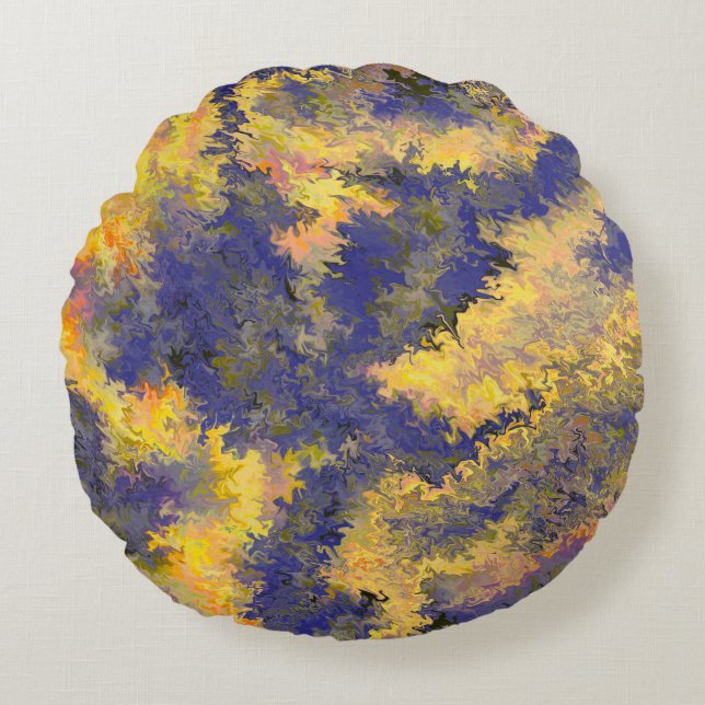 Coussins Ronds Pour acrylique, Bronze, Or, Noir, Cristaux / (Devant)