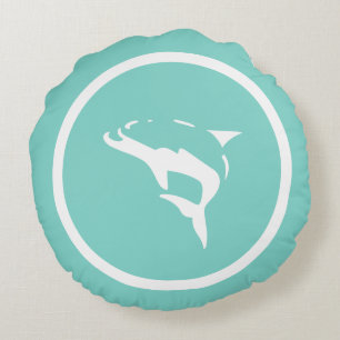 Coussins Ronds Presque bleu sarcelle DOLPHIN nautique