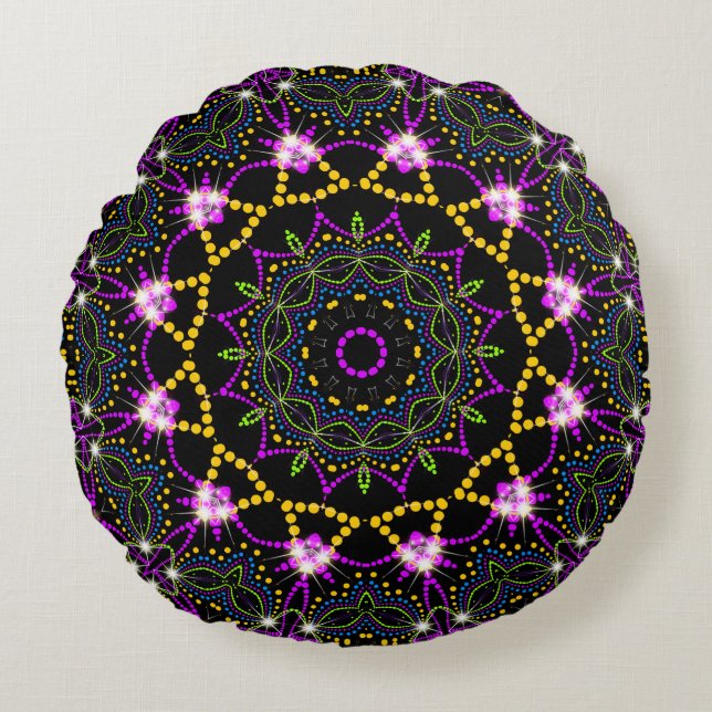 Coussins Ronds Princesse de nuit Etoile géométrique (Devant)