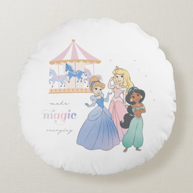 Coussins Ronds Princesse Disney | Faire la magie (Devant)