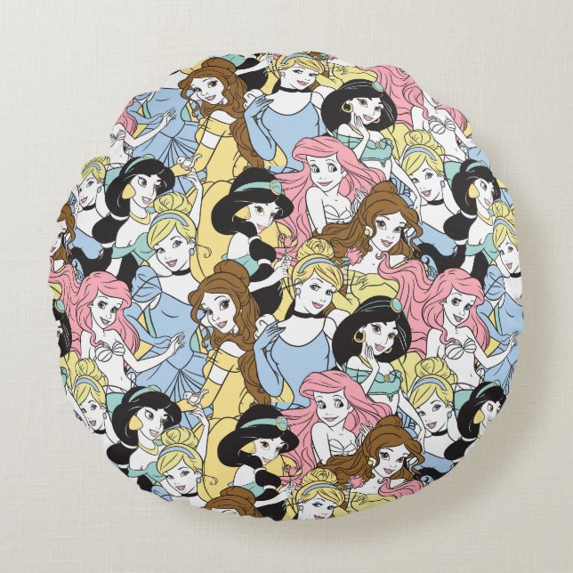 Coussins Ronds Princesse Disney| Motif surdimensionné (Devant)