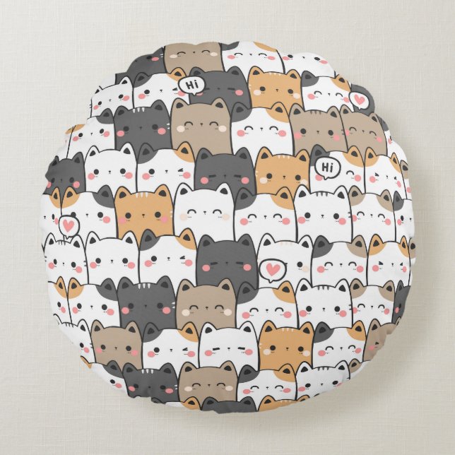 Coussins Ronds Puissance Kitty (Devant)