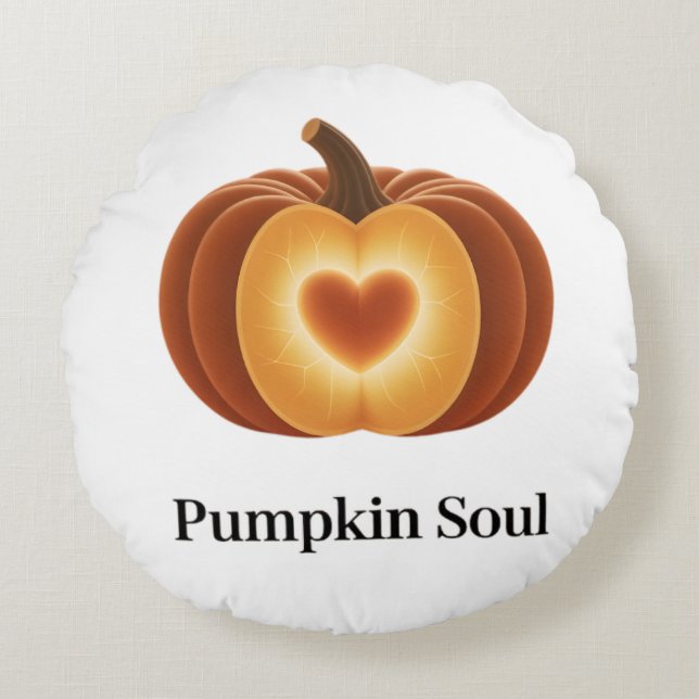 Coussins Ronds Pumpkin Soul – Autumn Decor Pillow (Devant)