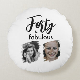 Coussins Ronds Quarante et fabuleux 2 Photo 40e anniversaire