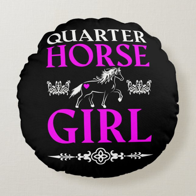 Coussins Ronds Quarter Horse Girl (Devant)