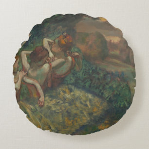 Coussins Ronds Quatre danseurs d'Edgar Degas, Ballet Fine Art
