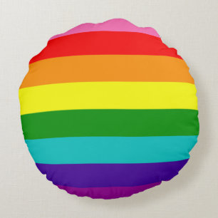 Coussins Ronds Rainbow Gay Pride LGBT Original 8 Stripes