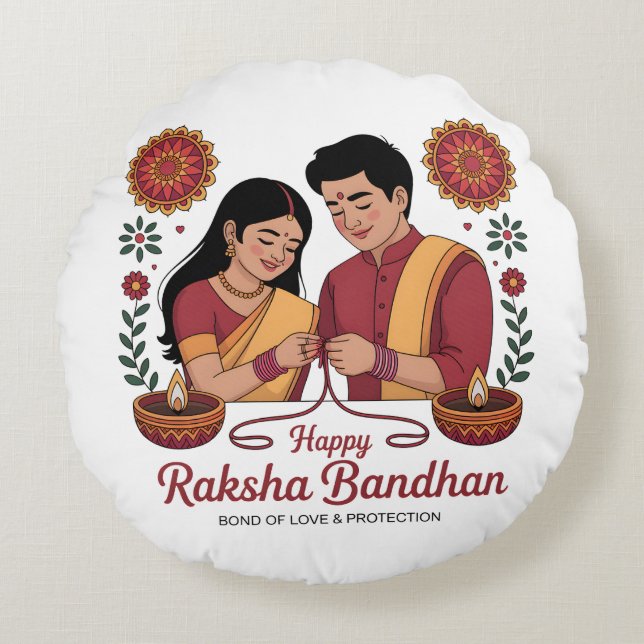 Coussins Ronds Raksha Bandhan Round Pillow (Devant)