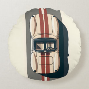 Coussins Ronds Rayure de voiture de course rétro minimaliste