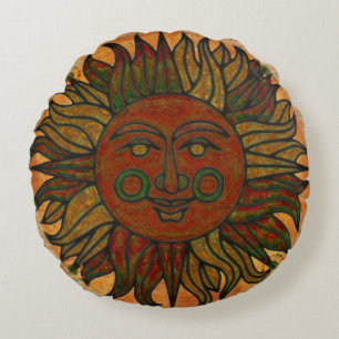 Coussins Ronds Récolte de grunge Nouvel Age