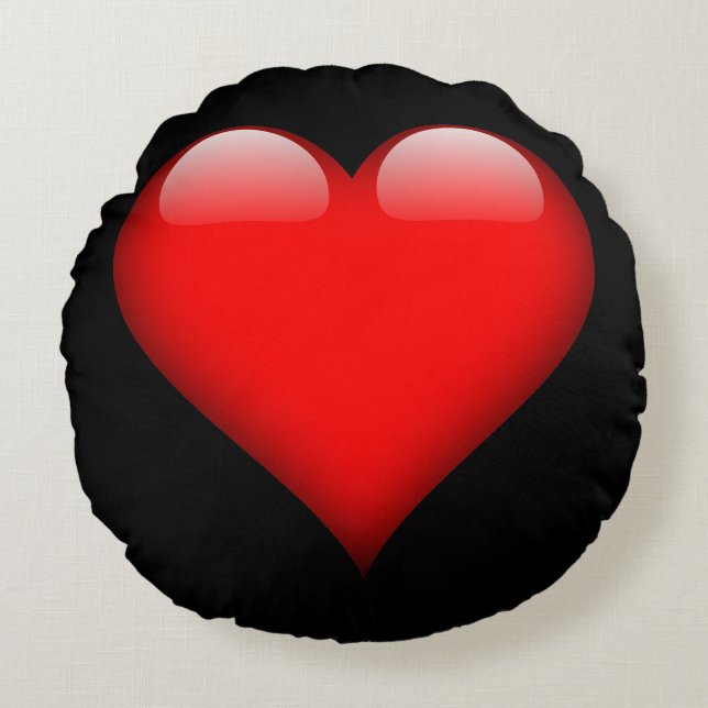 Coussins Ronds Red Heart Mariage d'amour tendance (Devant)
