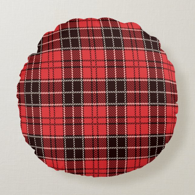Coussins Ronds Red Tartan (Devant)