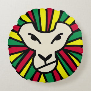 Coussins Ronds Reggae Lion Rastafari