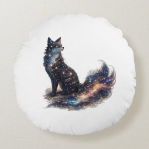 Coussins Ronds Renard Céleste Animal de Fantaisie Cosmique