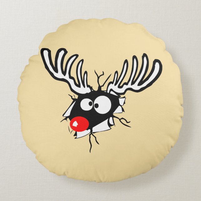 Coussins Ronds Renard rouge fou (Devant)