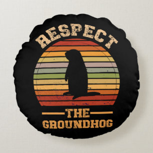 Coussins Ronds Respecter la fête de la marmotte