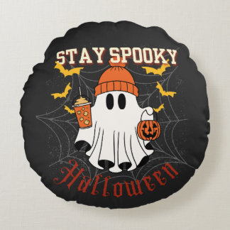 Coussins Ronds Restez Fantomatique Halloween Fantôme