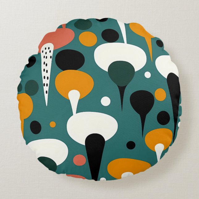 Coussins Ronds Retro Atomic Mushroom Pillow (Devant)