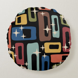 Coussins Ronds Retro Mid-Century Moderne Abstrait