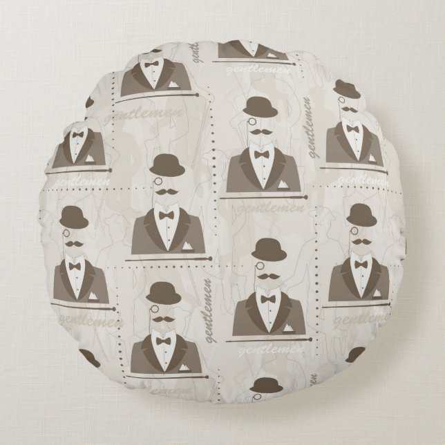 Coussins Ronds Rétro motif pour l'homme (Devant)