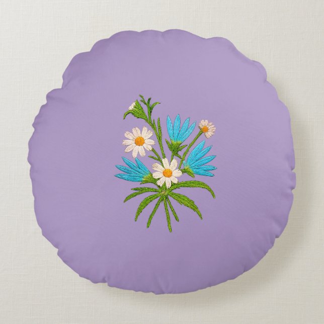 Coussins Ronds Romantic Floral – Botanical Fantasy Minimalist  (Devant)
