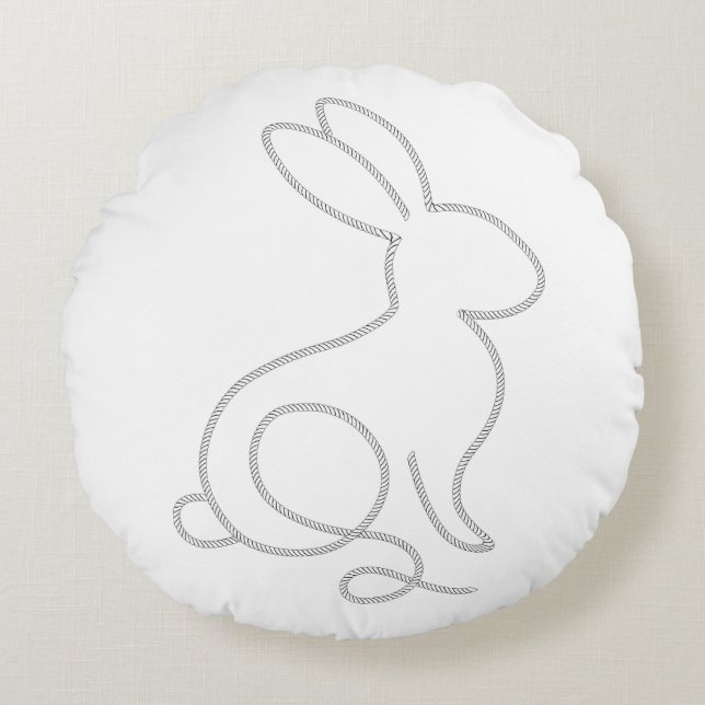 Coussins Ronds Rope Lapin Lapin Design moderne minimaliste (Devant)