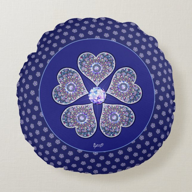 Coussins Ronds Rosace bleu ou rouge pour bébé&enfant (Devant)