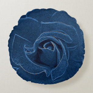 Coussins Ronds rose bleu velouté