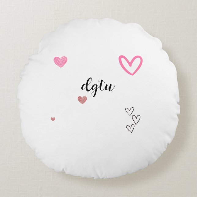 Coussins Ronds rose confort coupé kawai (Devant)