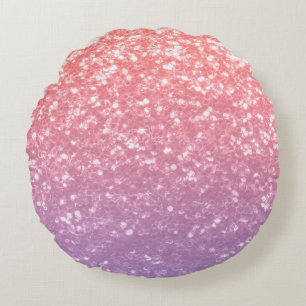 Coussins Ronds Rose rose violet lavande faux pétille parties scin