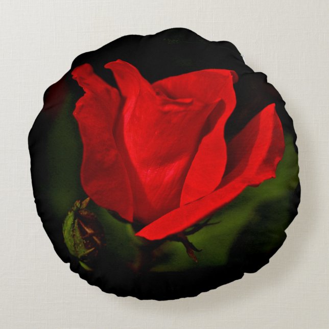 Coussins Ronds Rose Rouge - Passion Sombre (Dos)
