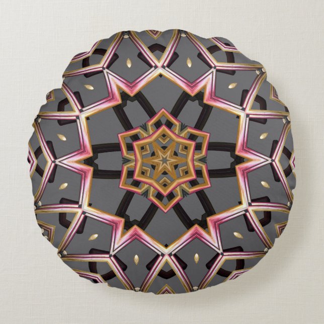 Coussins Ronds Rosette Dorée (Devant)