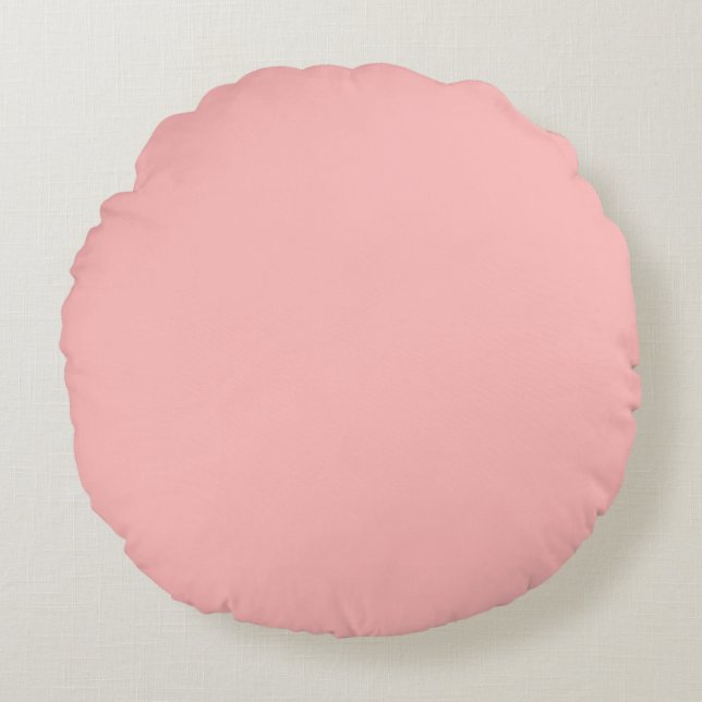 Coussins Ronds Rosettes roses couleur uni Pastel Impression (Devant)