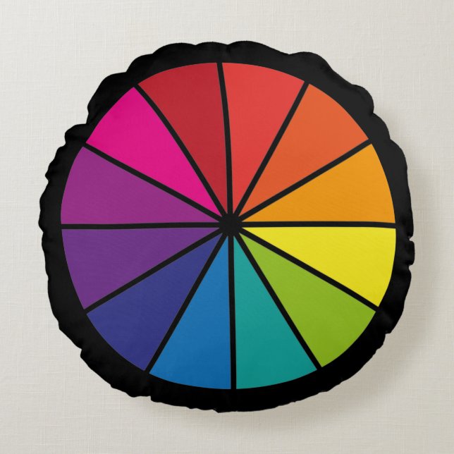 Coussins Ronds Roue de couleur (Devant)