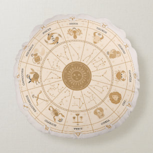 Coussins Ronds Roue occidentale Zodiac